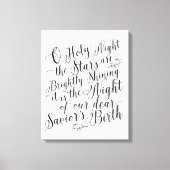 O Heilige Nacht | Kerstmis Lettered Sign Canvas Afdruk (Voorkant)