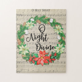 O Heilige Nachtblad Muziek met kerstmis Legpuzzel