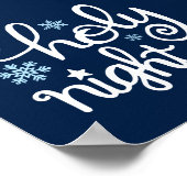 O Heilige Night Blue White Hand Letters Kerstmis Poster (Hoek)