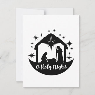 O Heilige Night Manger Classic Bedankkaart