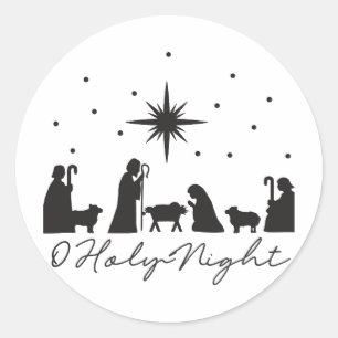 O Heilige Night Ronde Sticker