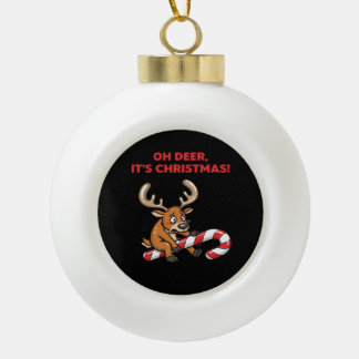 O, hert het is kerst Gestresste rendieren met zoet Keramische Bal Ornament