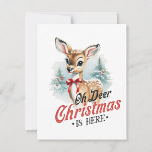O, hert, het is Kerstmis Feestdagenkaart