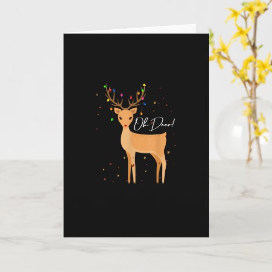 O, hert Kerstdag Licht Pyjama Vouwbare Wenskaart Kaart (Gele Bloem)