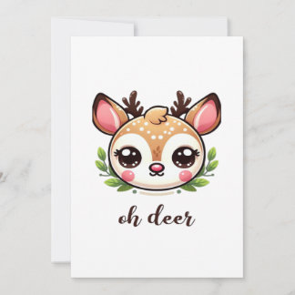 O hert Schattig hert Minimaal ontwerp Feestdagenkaart