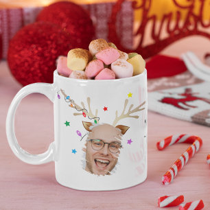 O, hert wat een jaar! Foto Kerstmis rendier leuk Koffiemok