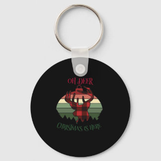 O Herten Kerstmis Is Hier Vrolijke Esthetiek Sleutelhanger