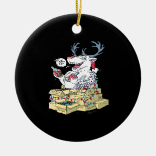 O hertje dronken rendier viert kerstOrnament Keramisch Ornament