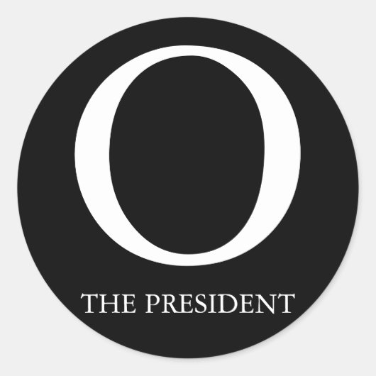 O: HET PRESIDENT RONDE STICKER (Voorkant)