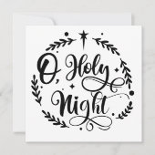 O, Holy Night Hand Lettering Script | B&W | Foto Aankondiging (Voorkant)