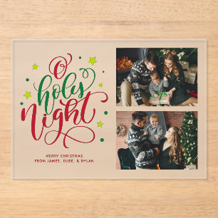 "O Holy Night" Kerstfoto Acryl Uitnodigingen