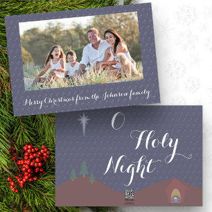 O Holy Night Kerstmis Foto Feestdagenkaart