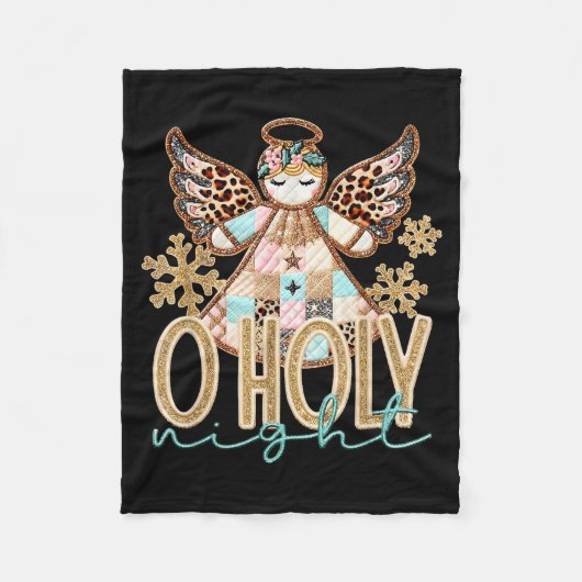 O Holy Night Patchwork Angel Christian Jesus Chris Fleece Deken (Voorkant)