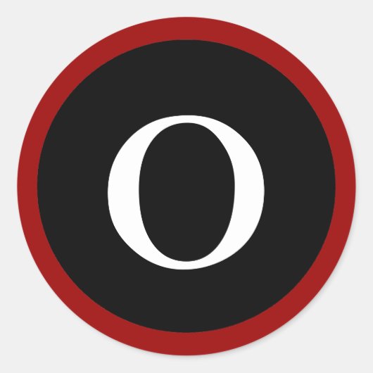 O : initiale O Lettre O Autocollants Rouge, Blanc (Devant)