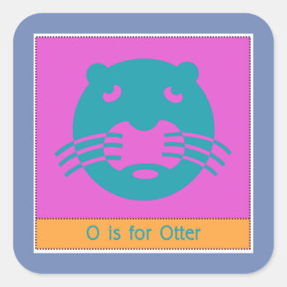 O is voor ander dierlijke alfabet voor kinderen vierkante sticker