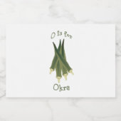 O is voor Okra Voedselcontainer Etiket (Enkel label)