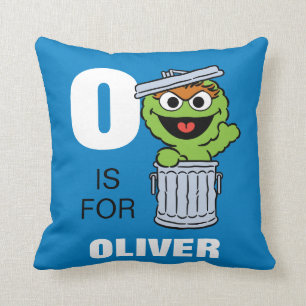 O is voor Oscar de Grouch Jouw namen toevoegen Kussen