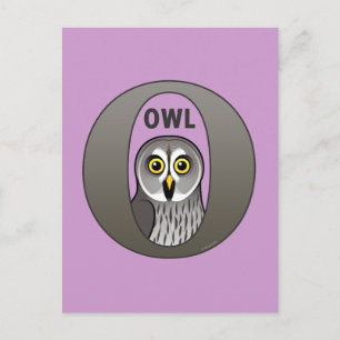 O is voor Owl Briefkaart