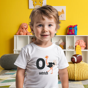 O is voor struisvogel: Schattig alfabet leren Kinder Shirts