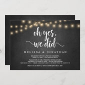 O ja, dat deden we, Bruiloft Elopement Uitnodiging (Voorkant / Achterkant)