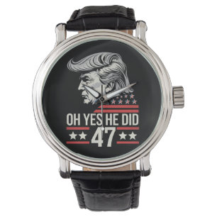 O ja, dat deed hij 47 Trump 2024 Horloge
