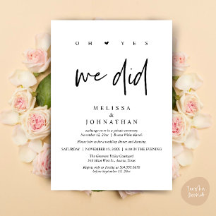 O ja, dat hebben we gedaan, moderne elopement-dine kaart