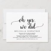 O ja, dat hebben we gedaan, Rustic trouwfeest Kaart (Voorkant)