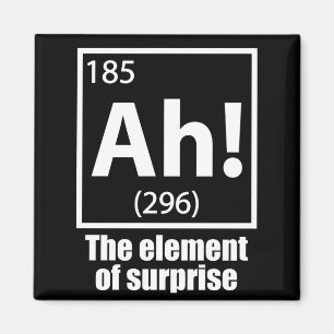 O, ja. Element of Surprise Funny Chemistry Joke Magneet