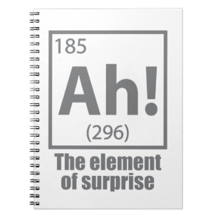 O, ja. Element of Surprise Funny Chemistry Joke Notitieboek