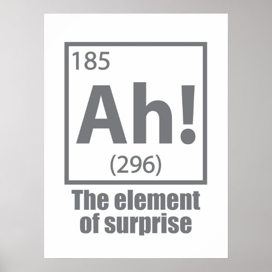 O, ja. Element of Surprise Funny Chemistry Joke Poster (Voorkant)