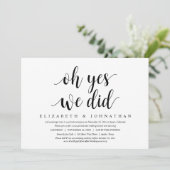 O ja, we deden het, trouw diner dansen kaart (Staand voorkant)