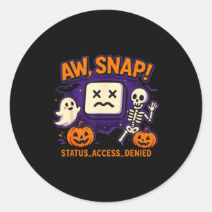 O jee spokerige geest skelet pompoen fout ronde sticker