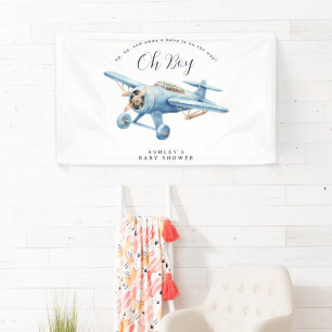 O jongen! Avontuur wacht vliegtuigjongen baby show Spandoek