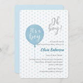 O jongen! Ballonbaby is uitgenodigd om te komen Kaart (Voorkant / Achterkant)