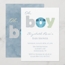 O Jongen Blauwe Aquarel Luier Baby Borrel