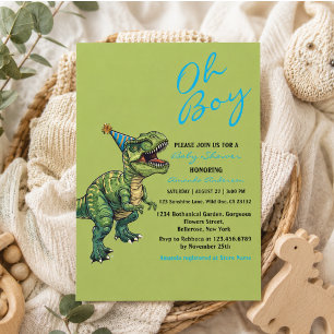 O jongen! Cute Dinosaurus Baby Shower Kaart