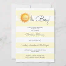 O Jongen Een Straaltje Zonneschijn Baby Shower