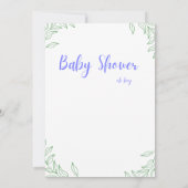 O jongen Eucalyptus baby shower uitnodiging (Achterkant)