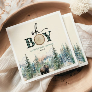 O Jongen Houthakker Bos Beer Baby Shower Servet