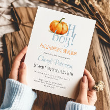O Jongen Kleine Pompoen Blauwe Jongen Baby Shower