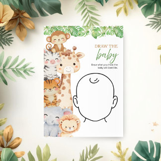 O jongen! Safari Baby Shower | Teken de Baby Game Kaart