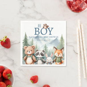 O jongen Schattig bosdier Wandelende jongen Baby S Servet