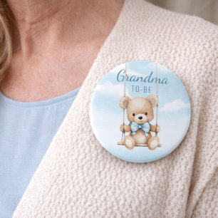 O jongen teddybeer oma worden speld ronde button 7,6 cm