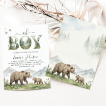 O Jongen Waterverf Bosbeer Baby Shower