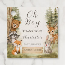 O jongen waterverf rustieke bos baby shower