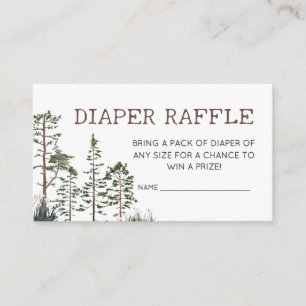 O jongen Woodland Baby Shower Luier Raffle Informatiekaartje