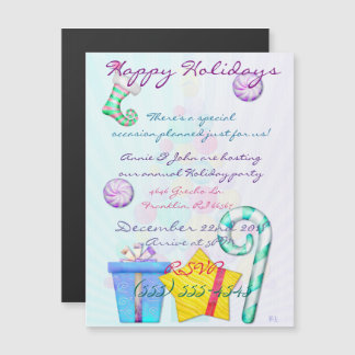 O Kerst Wispelturigheid Folk Art Magnetische Uitnodiging