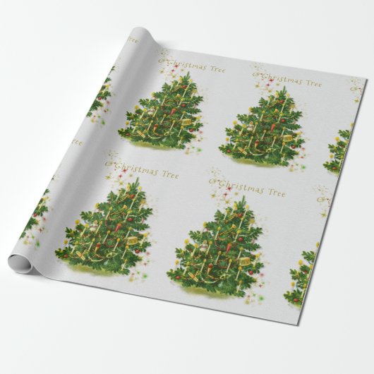 O kerstboom Cadeaupapier (Uitgerold)