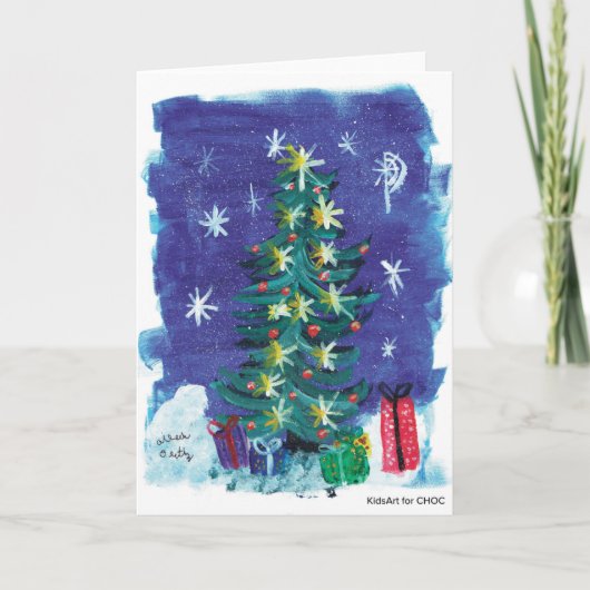 O Kerstboom - Kinderkunst voor CHOC Bedankkaart (Voorkant)