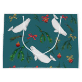 O Kerstmis Beluga Whale Illustratiepatroon Groot Cadeauzakje (Voorkant)